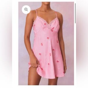NWT LoveShackFancy Pink Latina Slip Dress Size L